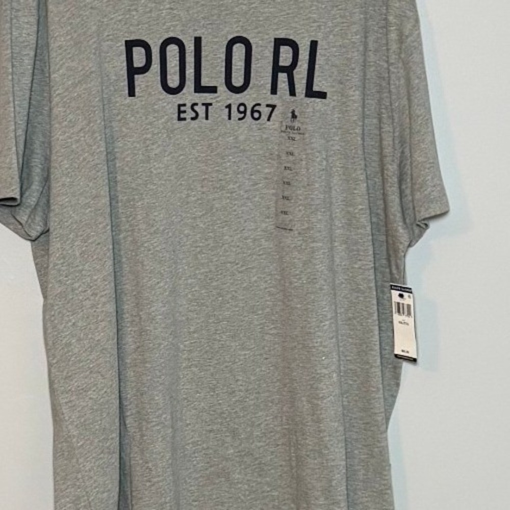 Polo Ralph Lauren Mens XXL Heather Grey Polo RL Est 1967 Graphic T-Shirt NWT - Picture 2 of 8